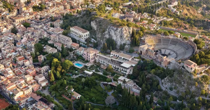 Aerial view of Grand Hotel Timeo