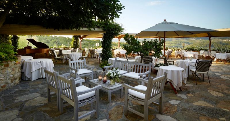 Hotel Le Fontanelle terrace, Tuscany