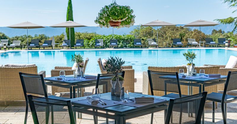 Les Bories & Spa, Gordes, Pool Terrace