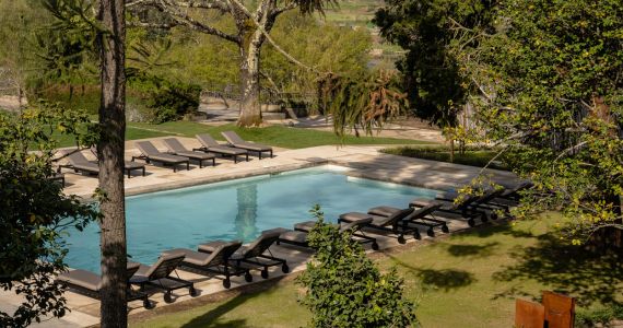 Exclusive Vinho Verde wine tasting, outdoor swimming pool, credit Casa da Calcada