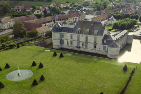 Chateau d'Étoges aerial view