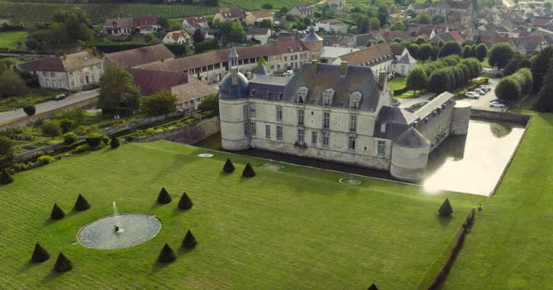 Chateau d'Étoges aerial view