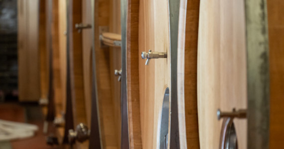 Rhone and Provence food tour, Chateauneuf-du-Pape barrels in winery, credit Domaine Le Prieure des Papes