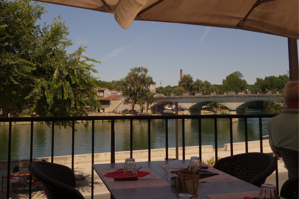 Lunch in Cognac beside the Charente river