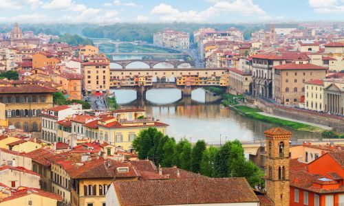 Florence panoramic view Ponte Vecchio