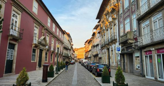 Vinho Verde Portugal, street in Guimaraes