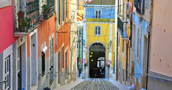 Steep street in Lisbon