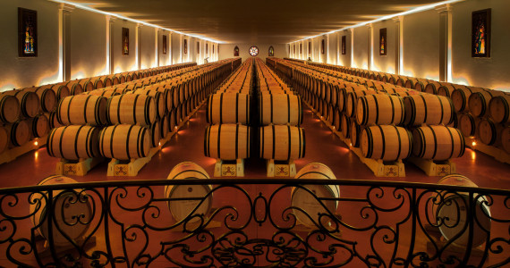 Cellars at Chateau Pape Clement, Bordeaux