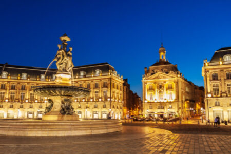 Place de la Bourse in central Bordeaux, Cognac and Bordeaux wine tour