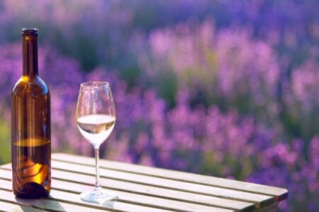 Provence wine and lavender