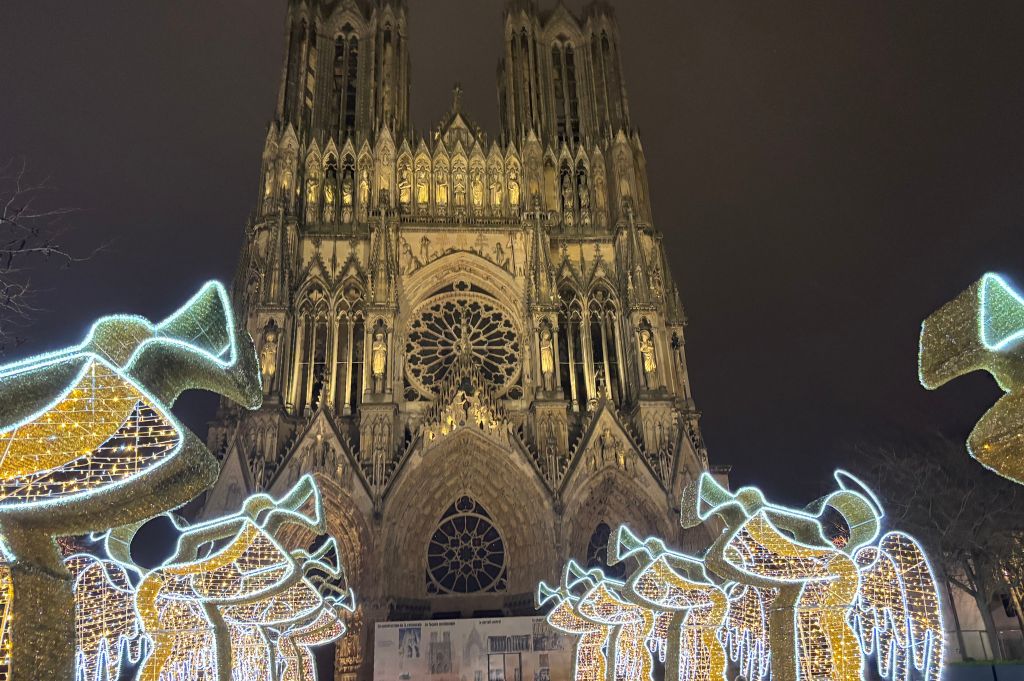 Reims Cathedral at Christmas time, Grape Escapes