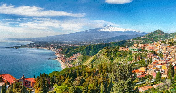Travel to Sicily view of Mount Etna