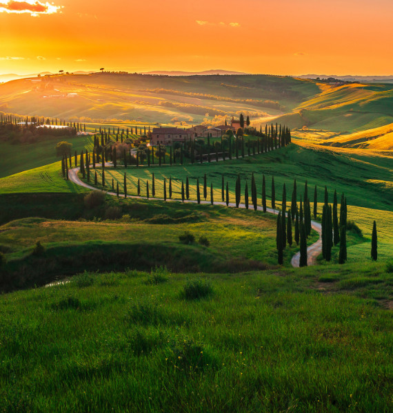 Sunset views over Tuscany Sunset views over Tuscany