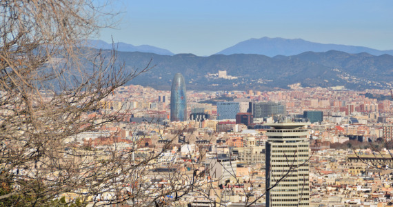 View of Barcelona from Montjuic hill, Barcelona wine tasting tour