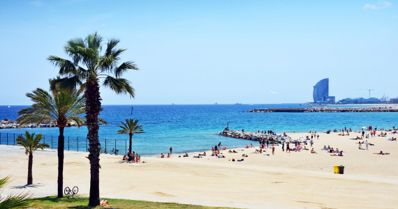 Villa Olimpica beach in Barcelona