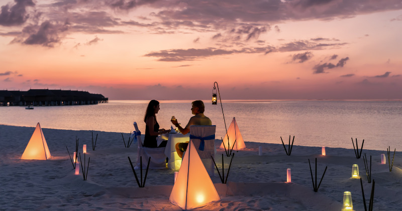 Couple enjoy honeymoon in provence by sea