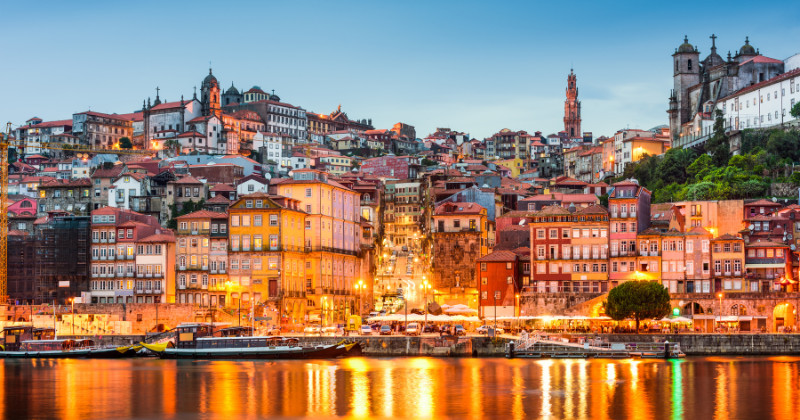 Portugese river bank at night